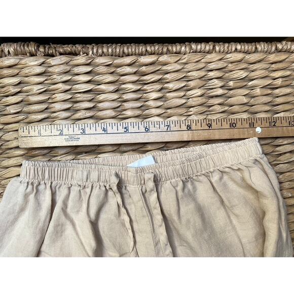 Linen Pants Cream Oat Tie Waist - Picture 7 of 10